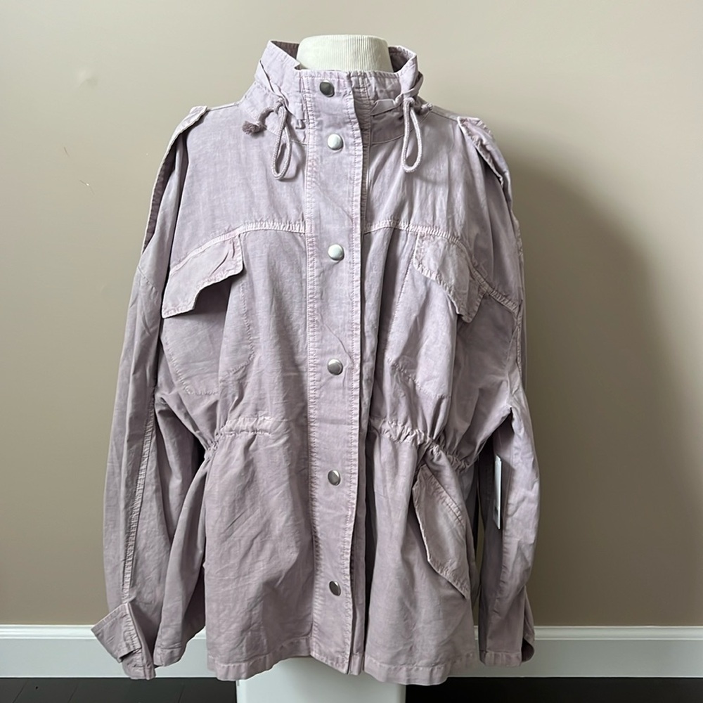 NWT BP Women’s cotton/linen pink lavender jacket 3/4 sleeve Plus Sz 1X
